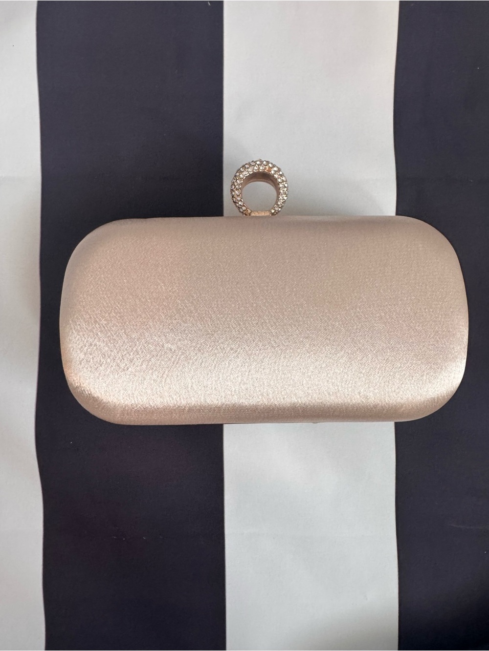 Beaded Pearl-Embellished Evening Clutch in Champagne - Picture 6 of 9